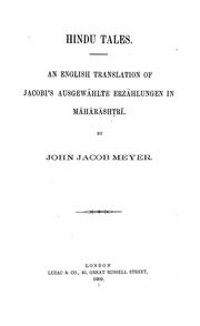 Cover of: Hindu tales: An English translation of Jacobi's Ausgewählte erzählungen in Māhārāshṭrī.