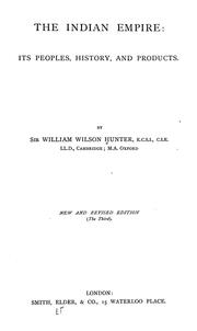 Cover of: The Indian empire by William Wilson Hunter