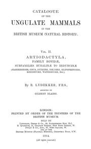 Cover of: Catalogue of the ungulate mammals in the British Museum (Natural History)