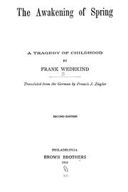 Cover of: The awakening of spring by Frank Wedekind