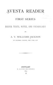 Cover of: Avesta reader: first series: easier texts, notes and vocabulary