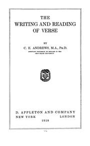 Cover of: The writing and reading of verse