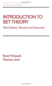 Cover of: Introduction to set theory by Karel Hrbacek