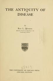 Cover of: The antiquity of disease