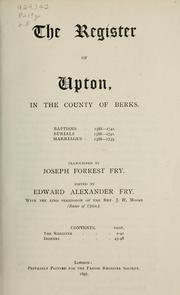 Cover of: The register of Upton by Upton, Eng. (Berkshire) Parish.