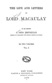 Cover of: The life and letters of Lord Macaulay by George Otto Trevelyan