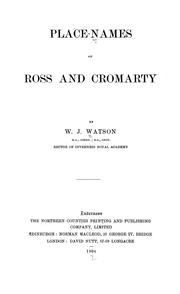 Cover of: Place-names of Ross and Cromarty by William J. Watson