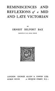 Cover of: Reminiscences and reflexions of a mid and late Victorian