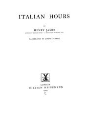 Cover of: Italian hours