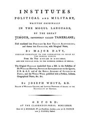 Cover of: Institutes, political and military