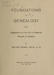 Cover of: Foundations of genealogy by William Stowell Mills