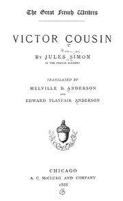 Cover of: Victor Cousin
