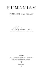Cover of: Humanism by Schiller, F. C. S.