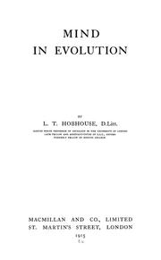 Cover of: Mind in evolution