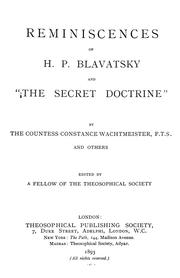 Cover of: Reminiscences of H. P. Blavatsky and "The secret doctrine"
