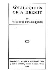 Cover of: Soliloquies of a hermit