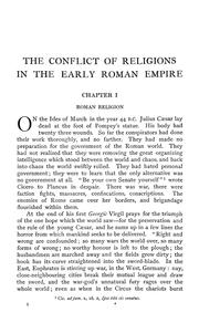 Cover of: conflict of religions in the early Roman empire