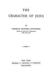 Cover of: The character of Jesus