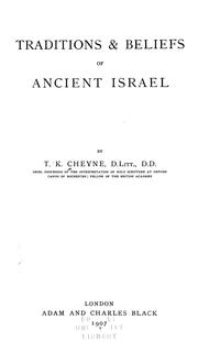 Cover of: Traditions & beliefs of ancient Israel