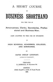 Cover of: A short course in business shorthand ...