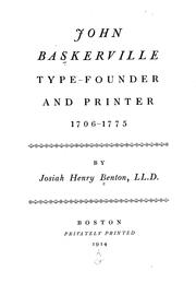 Cover of: John Baskerville: type-founder and printer, 1706-1775