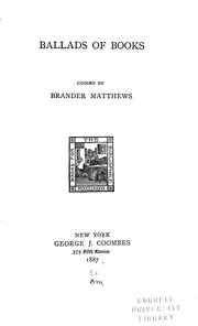 Cover of: Ballads of books. by Brander Matthews