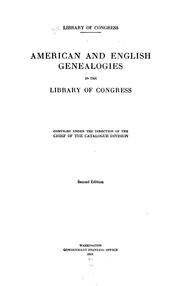 Cover of: American and English genealogies in the Library of Congress by Library of Congress