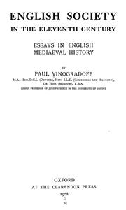 Cover of: English society in the eleventh century by Paul Vinogradoff
