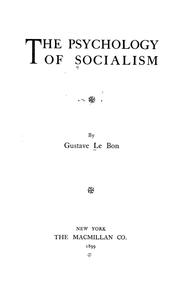 Cover of: The psychology of socialism