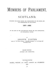 Cover of: Members of Parliament, Scotland by Joseph Foster