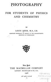 Cover of: Photography for Students of Physics and Chemistry