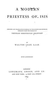 Cover of: A modern priestess of Isis