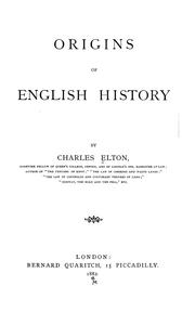 Cover of: Origins of English history