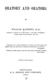 Cover of: Oratory and orators by William Mathews