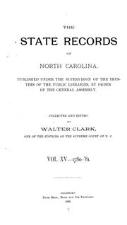 Cover of: The State records of North Carolina