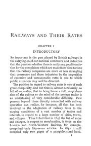 Cover of: Railways and their rates: with an appendix on the British canal problem