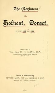 Cover of: (The) registers of Holnest, Dorset