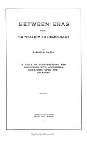 Cover of: Between eras from capitalism to democracy.