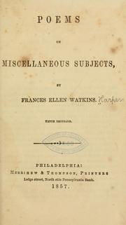 Poems on miscellaneous subjects by Frances Ellen Watkins Harper