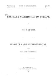 Cover of: Military commission to Europe in 1855 and 1856. | United States. Military Commission to Europe.