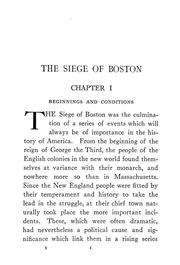 Cover of: The siege of Boston