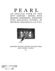 Cover of: Pearl: an English poem of the XIVth century