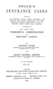 Cover of: Stone's insurance cases by Stone, Gilbert Sir