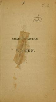 Cover of: Characteristics of women: moral, poetical, and historical
