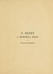 Cover of: O. Henry: a memorial essay