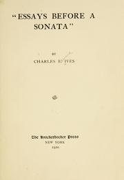 Cover of: "Essays before a sonata"