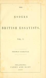 Cover of: Critical and miscellaneous essays. by Thomas Carlyle