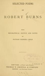 Selected Poems Of Robert Burns Edition Open Library