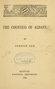 Cover of: The Countess of Albany.
