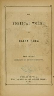 Cover of: The poetical works of Eliza Cook